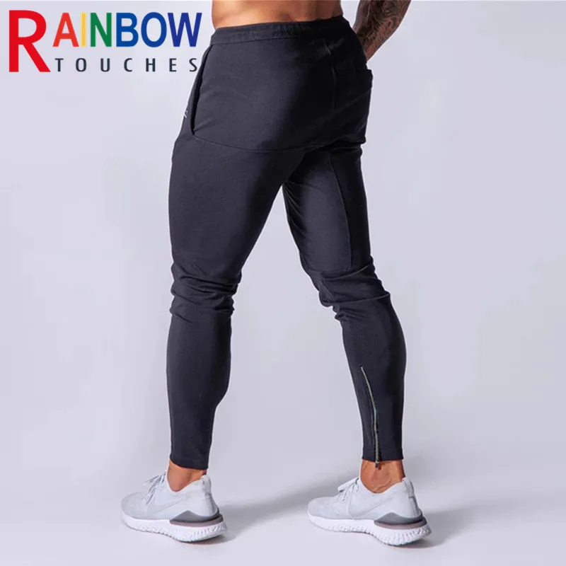 Rainbowtouches Men Tracksuit Pants New Jogging Fitness Trousers Slim Zipper Absorption And Sweatpants Wicking Men Pants