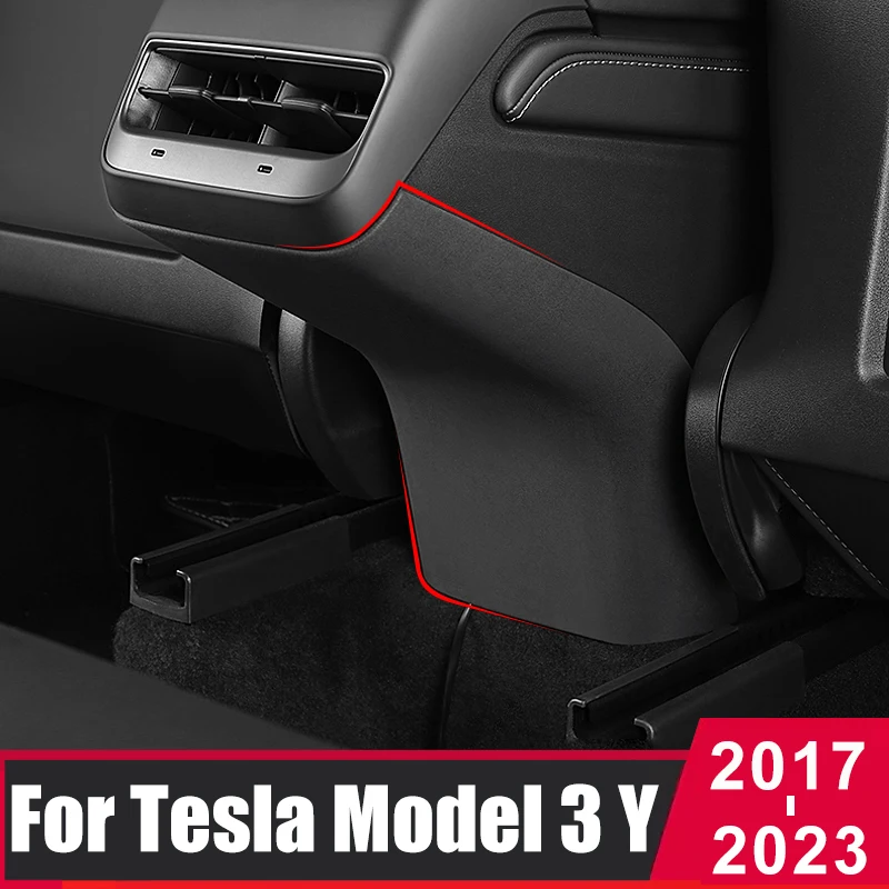 LeatherCarRearArmrestBoxPanelCoverChildrenAntiKickProtectiveCaseForTeslaModel3.jpg