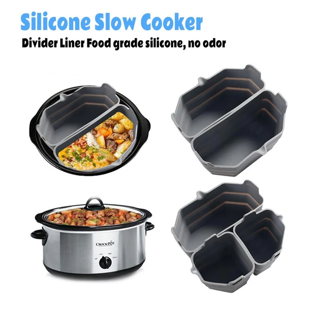 Foldable Crock Pockets Slow Cooker Divider Silicone Insert BPA Free  Dishwasher Safe Reusable Silicone Mold For Crock-pot - AliExpress