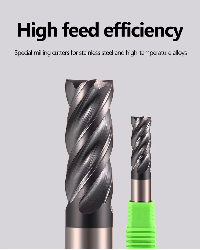 Carbide Drill Bits HRC72 Tungsten Steel Carbide End Mills 3 4 6 8 10 12 20 CNC Tools Milling Cutter for Stainless Steel 4 Flute Router Bits