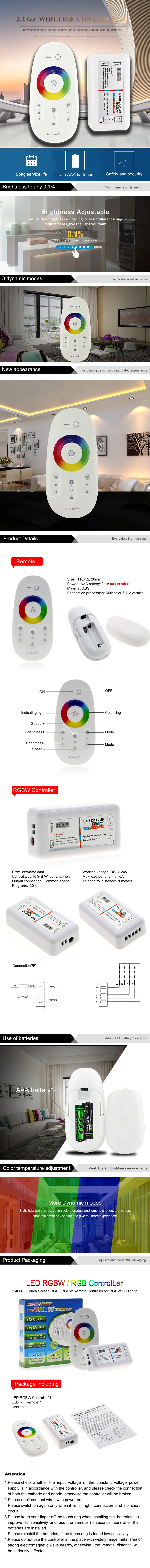 remoto DC12-24V 18a para rgb rgbw 5050, 3528, tira de led