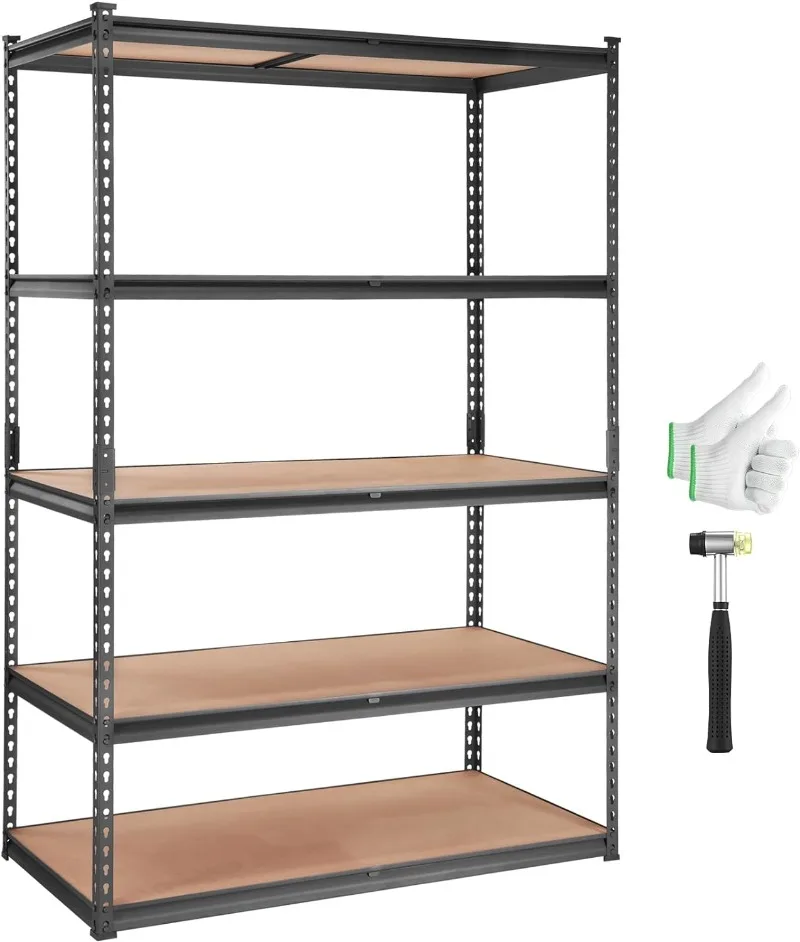 

Storage Shelving Unit, 5-Tier Adjustable, 2000 Lbs Capacity, Heavy Duty Garage Shelves Metal Organizer, 48" L X 24" W X 72" H