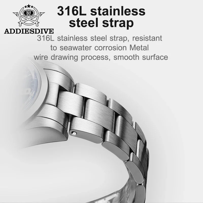 ADDIESDIVE Top brand NH35 Automatic Mechanical Watch AD2112 Sapphire Crystal 100m Dive Steel Watches BUSINESS Relogios Masculino