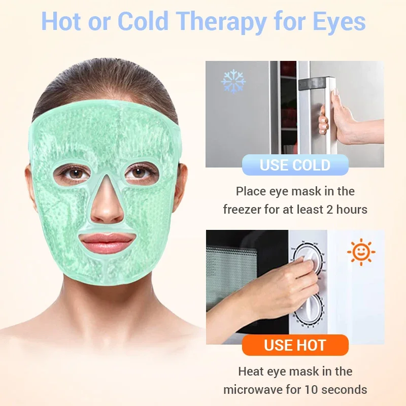 قناع عين جل تبريد الوجه الجليدي يمكن استخدامه بشكل...