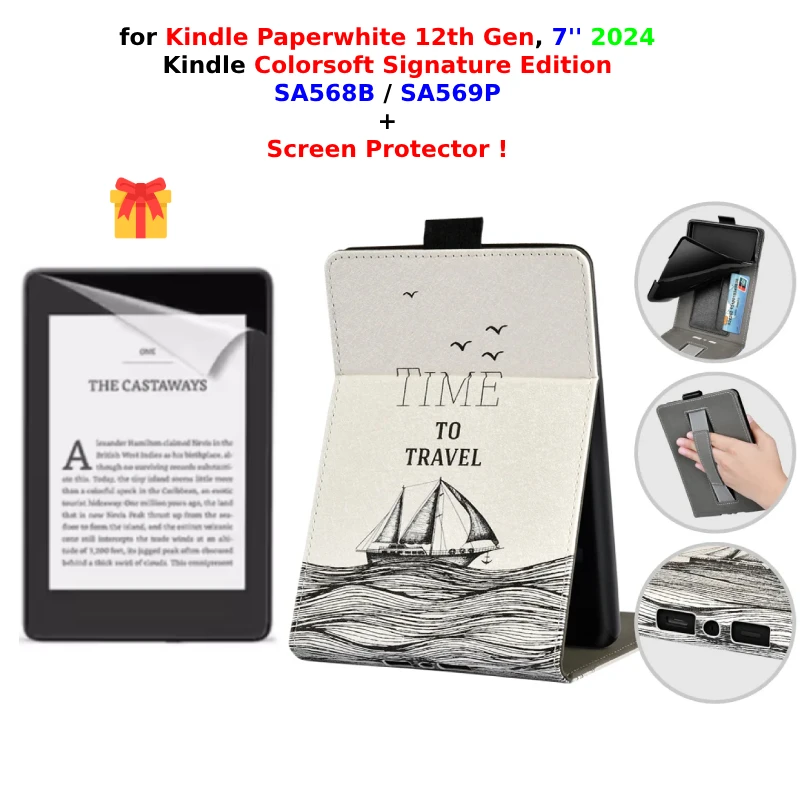 ColorSoft Signature Edition Case with Screen Protector and Hand Strap for 7 Devices, 2024 Release