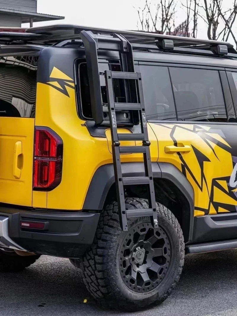 BYD 레오파드 5 용 자동차 지붕 플랫폼 사이드 사다리, 지붕 랙 사이드 사다리, 오프로드 자동차 외부 트림 액세서리