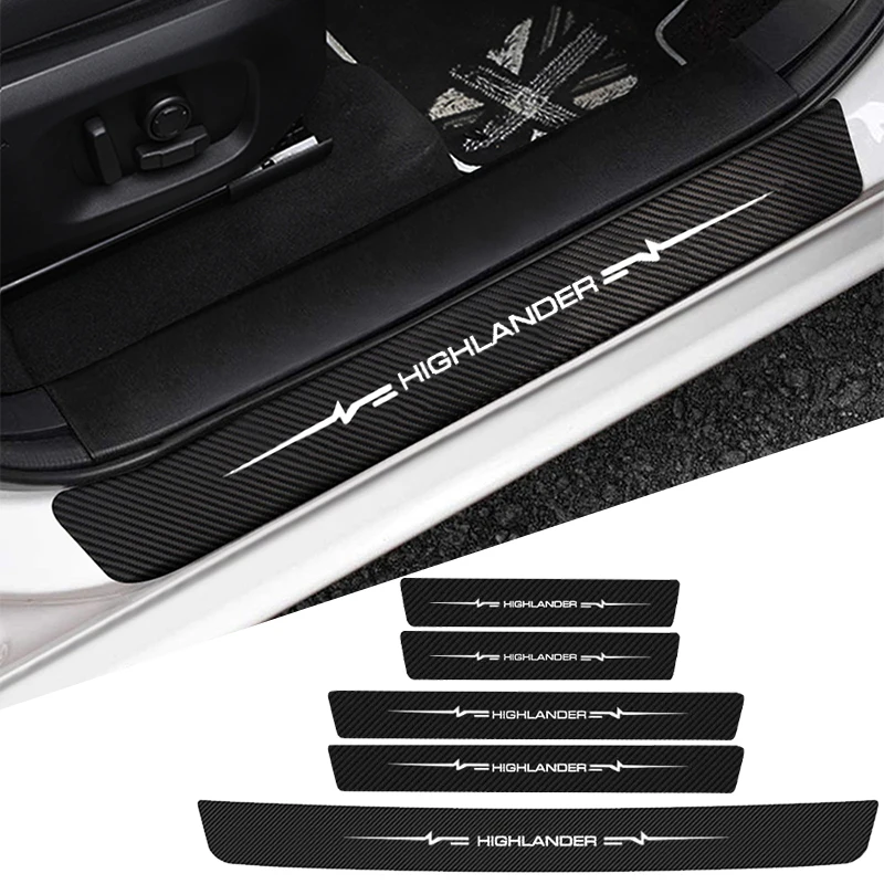 Car Door Sill Protector Stickers For Toyota Highlander Logo Xu70 Xu40