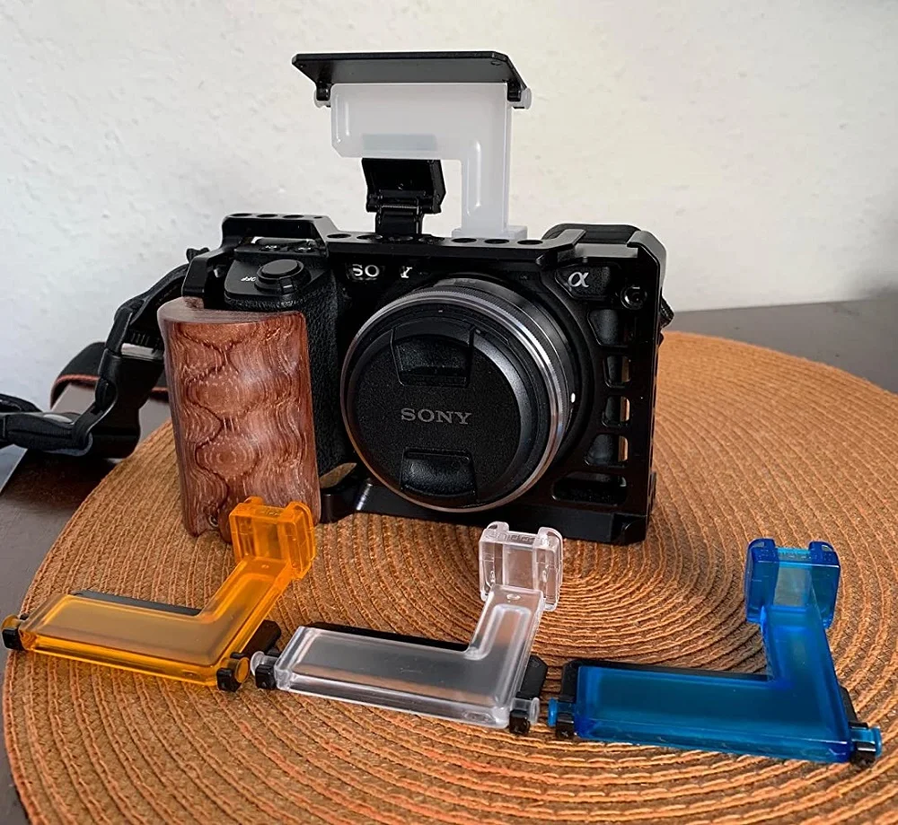 Mcoplus 4 Color 4 in 1 Camera Flash Diffuser Cover for SONY A6500 A6400 A6300 A6100 A6000 NEX6 NEX7 DSLR Flash Bounce Diffuser