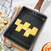 Expanded Size Japanese Tamagoyaki Flat Pan Rectangle Non-Stick Frying Square Egg Roll Omelette Pan With Wooden Handle 3