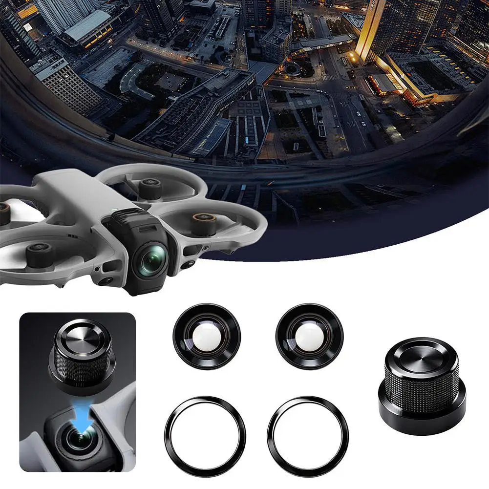 Vue rapprochée du verre optique du kit de réparation d'objectif pour DJI Avata 360.