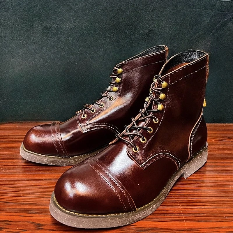 American Retro High-Top Motorcycle Shoes