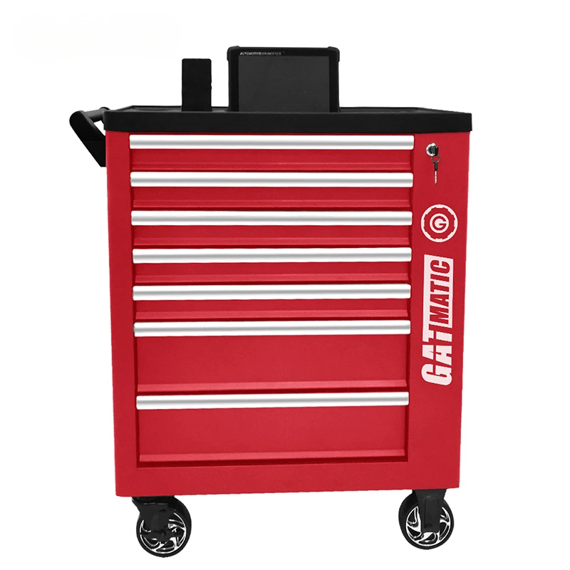 

CE Certification Auto Lockable Storage Rolling Tool Cabinet On Wheels And Workshop Trolley With Tools