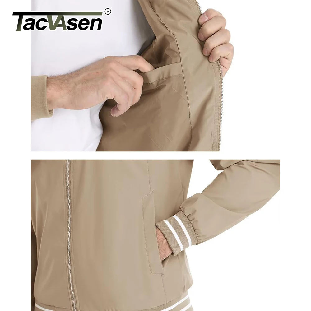 TACVASEN-سترة بيسبول غير رسمية للرجال ، خفيفة الوز...