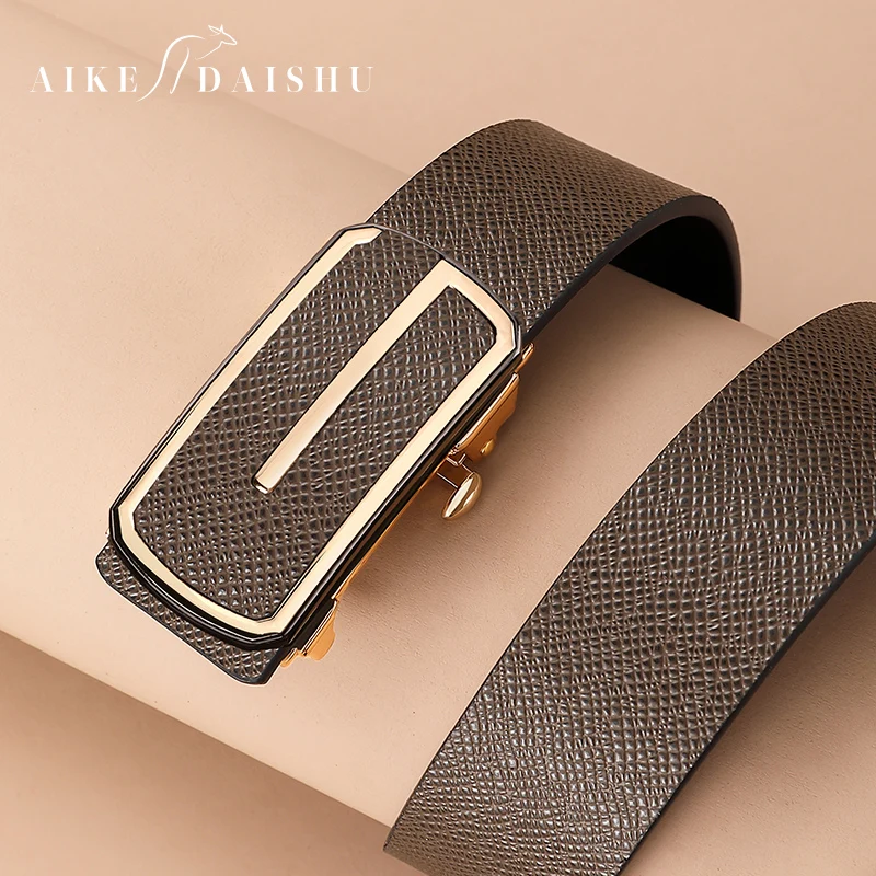 Men Luxury Famous Designer Belts G letter Automatic Buckle Brand Coffee Full Genuine Leather Fashion Exquisite Ceinture Homme