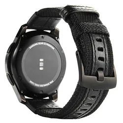 Nylon Sport Watch Strap - 20mm/22mm Adjustable Wristband Bracelet - 22mm (Black)