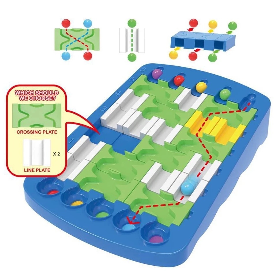 

Logical Maze Challenges Ball Bead Route Training IQ Puzzle Run Race Track Mind Brain Intellectual Board Game Toy for Children