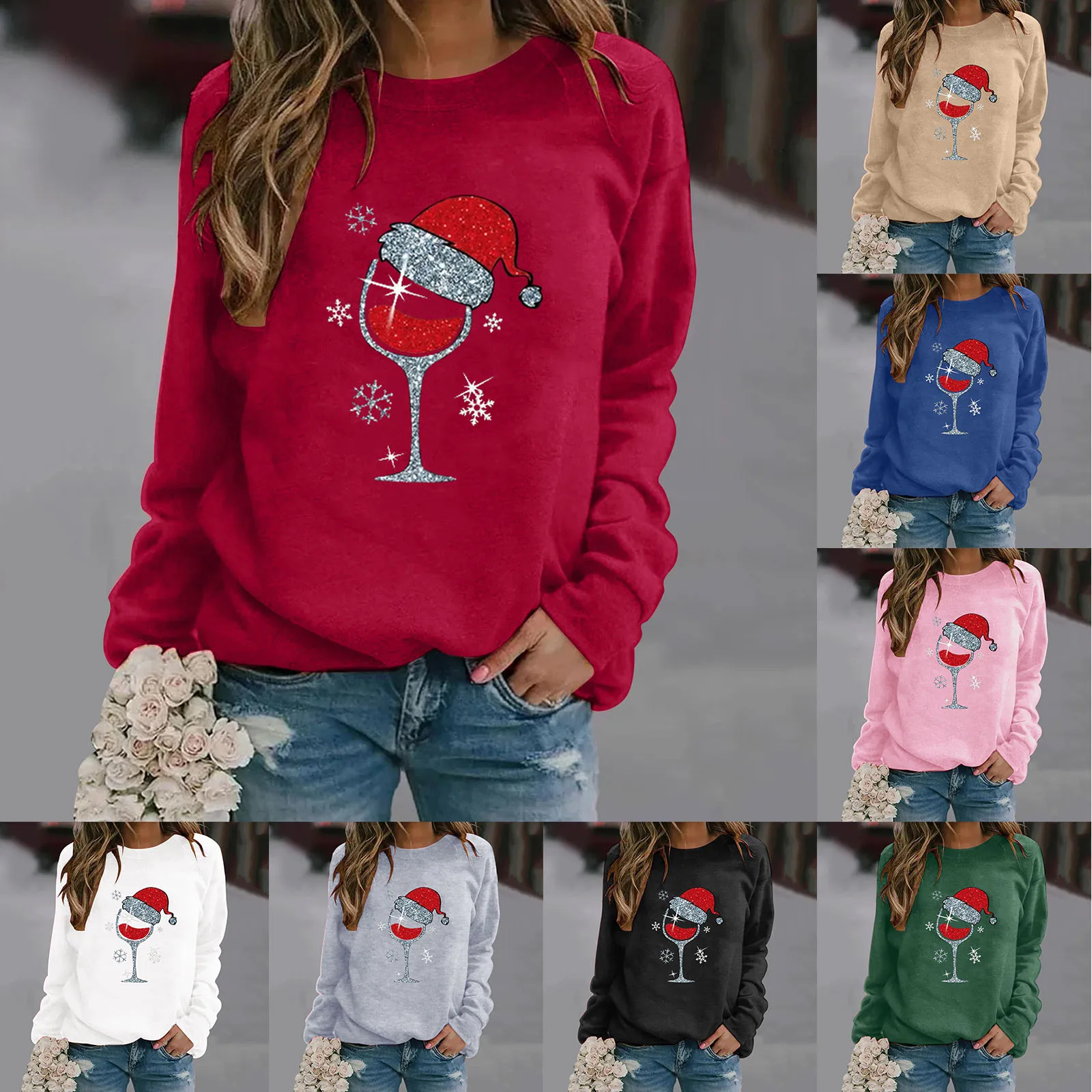 

Cute Pattern Womens Round Neck Long Sleeve Sweatshirts Casual Cute Top Long Sleeve Loose Fashion Outfits casual Kpop