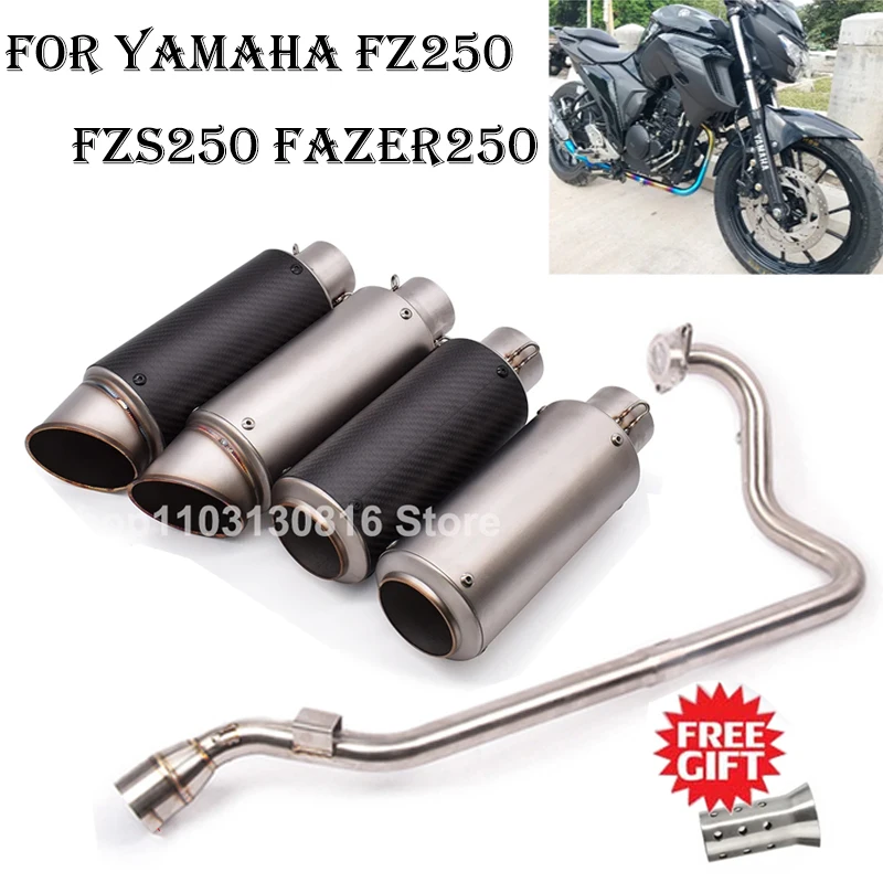 

Вся система для Yamaha FZ250 FZS250 FZS FZ Fazer 250 модифицированный глушитель выхлопной трубы мотоцикла с передним соединением