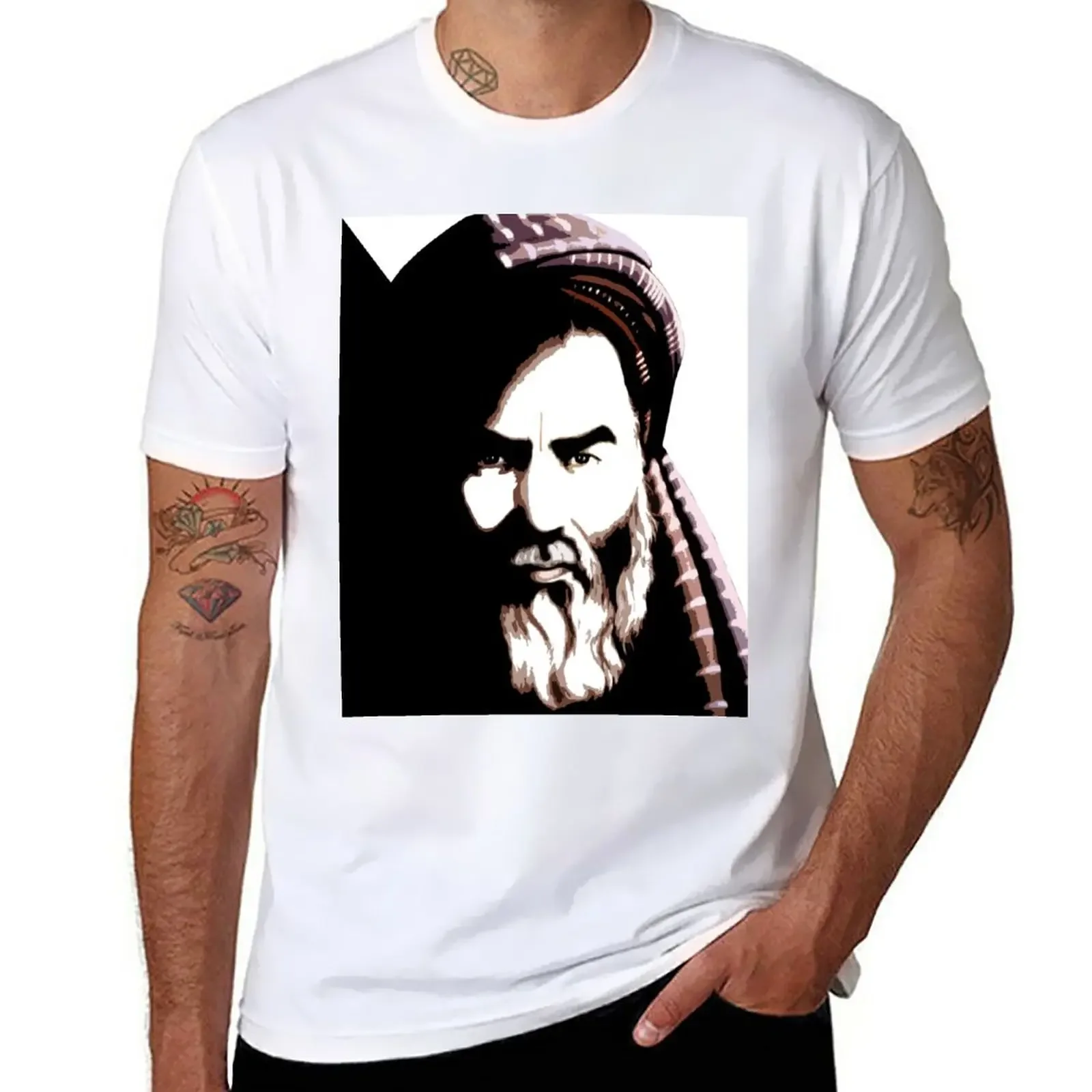 Фото Baba Mazari (Shahid Mazari) ???? ????? Футболка большого размера тяжелые винтажные мужские футболки с графическим принтом №1