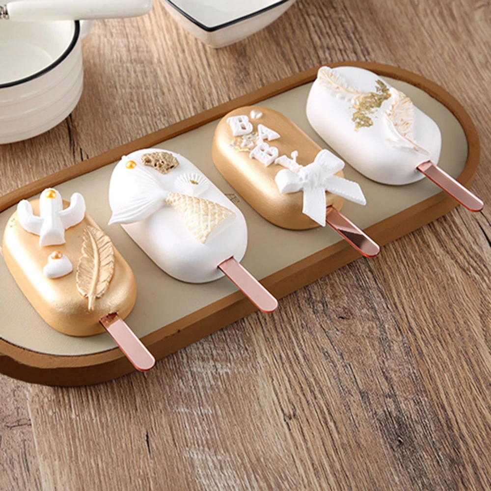 10/100pcs Useful acrylic Ice Cream Sticks Popsicle Stick Kids Crafts DIY Handmade Making Crafts Baby Shower Kids Gift 11.3x1cm