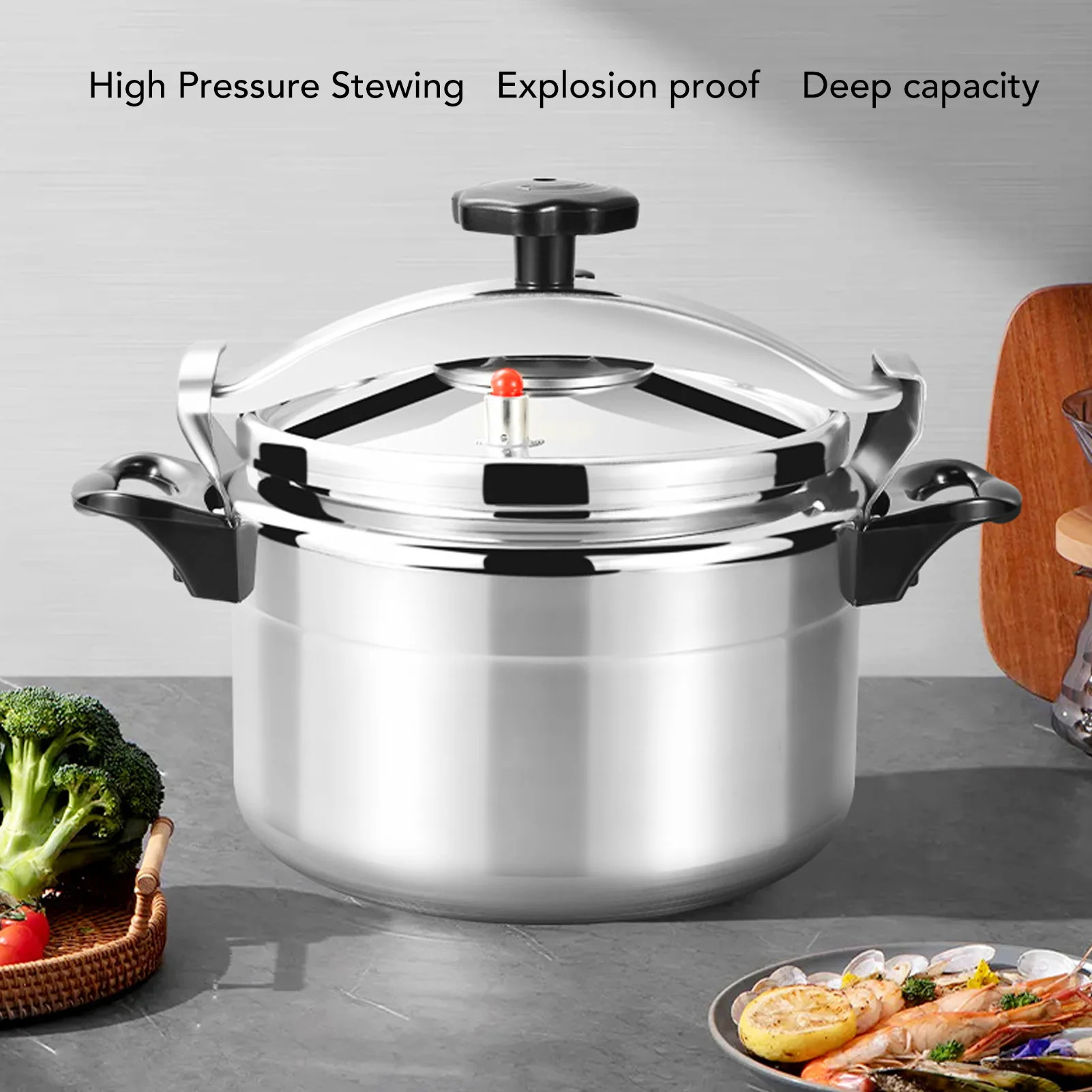 7L Professional Aluminum Pressure Cooker – Gas Stove, Dual Handle 6