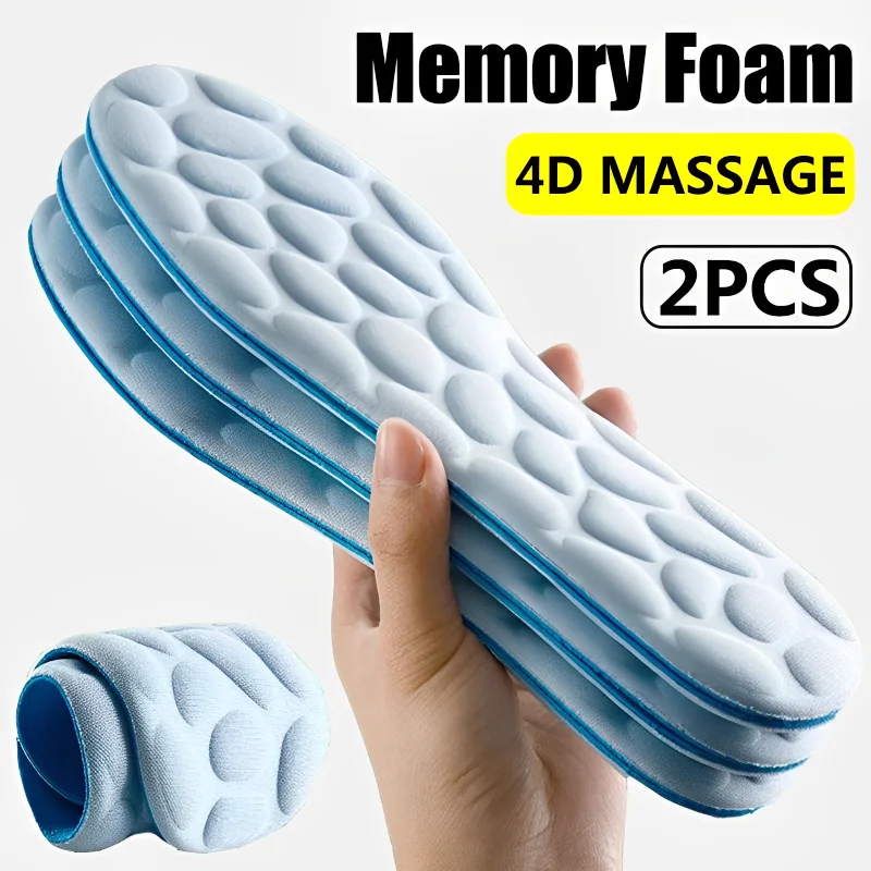 3pairs orthopedic insoles 4d memory foam insoles adult random color arch support massage plantar fasciity sports pads unisex Massage Memory Foam Insoles Sport Running Shoes Sole Breathable Cushion Insoles Pad Women Men Feet Orthopedic Shock Insoles