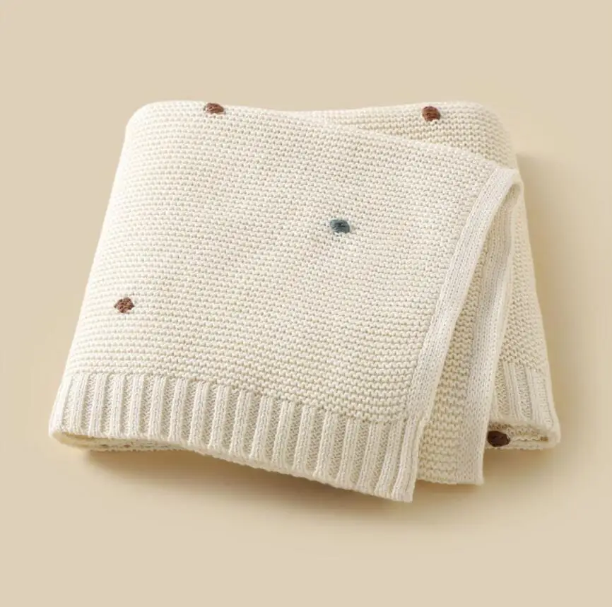 Knitted Baby Blanket Newborn Nordic Infant Swaddle Wrap Baby Receiving Blankets Cotton Soft Sleeping Cover Bed Crib Quilt