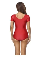 Speerise Womens  Spandex Scoop Neck Short Sleeve Ballet Leotard Adult Dance Bodysuits Gymnastics Dancewear - Image 4