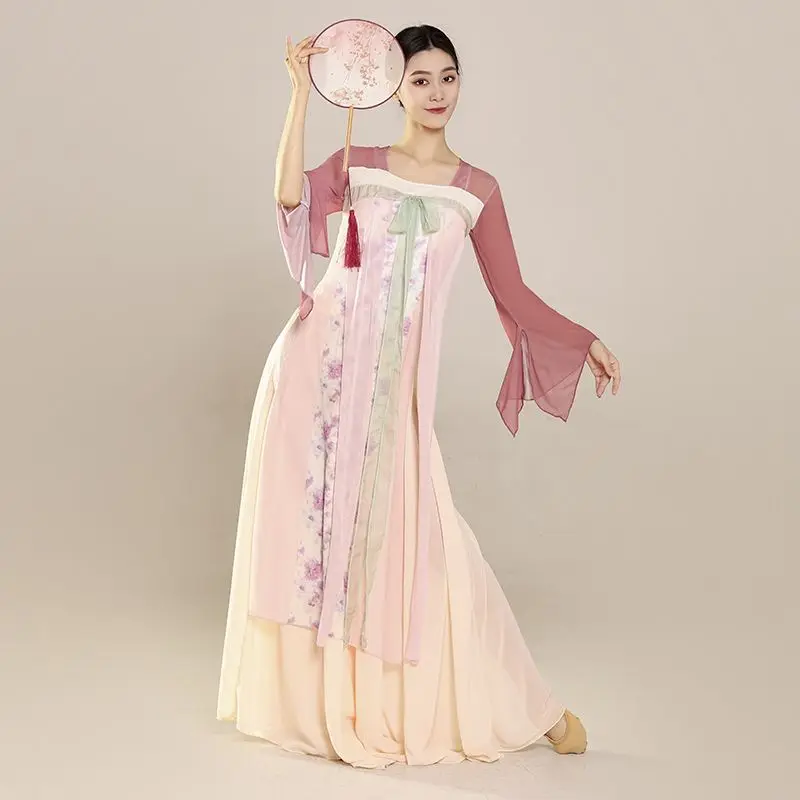 Women's Ballroom Dance Skirt - Gradient Color, Long Swing Skirt For Performances & Practice