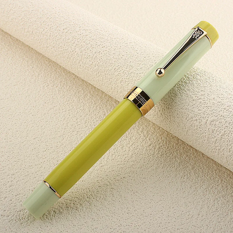 JINHAO 100 만년필 그린 라임 컬러 송진 럭셔리 펜, M/F/EF 펜촉, 사무실 학용품 문구 선물