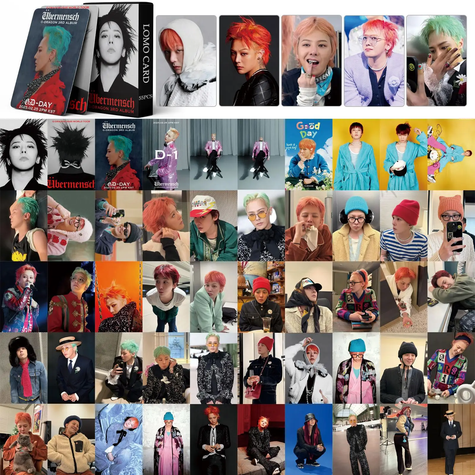 Kpop G-DRAGON album &Uuml;bermensch HD photo cards new song POWER lomo cards for boys girls gifts