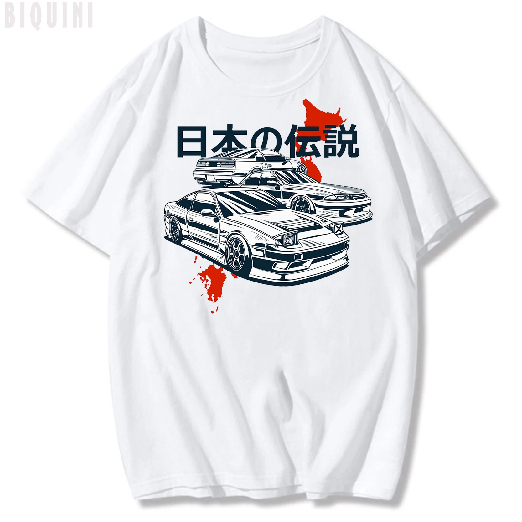 Tシャツ・カットソー IONSEOUL Vintage Old Car Print Overfit T-shirt JE1141 1947 Ford Business Coupe Antique Car Short-Sleeve Unisex T