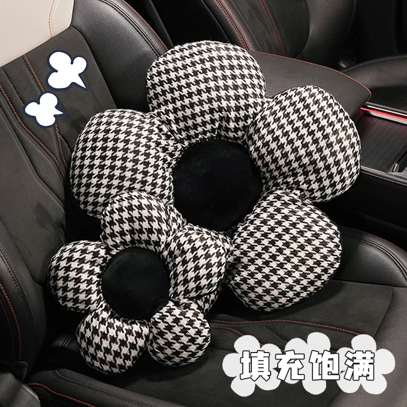 سيارة الرقبة مسند الرأس وسادة الراحة رئيس دعم الذاكرة تنفس السفر الحرس العالمي لوازم السيارات houndstooth زهرة مسند الظهر