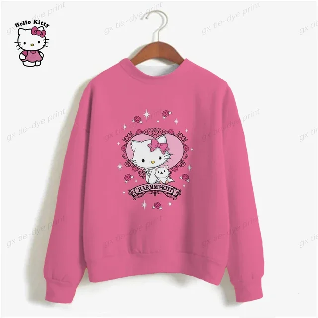 thumbnail image 1 of Sudadera con capucha holgada de manga larga con estampado de Hello Kitty para mujer, jersey de otoño 2024, ropa de calle Y2k, 1 of 5