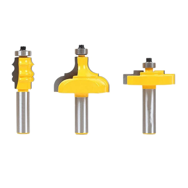 

Hot 3 Pcs Router Bit Set 1/2 Inch Shank Woodworking Wood Milling Cutters, Door, Drawer Front Edging Router Bits