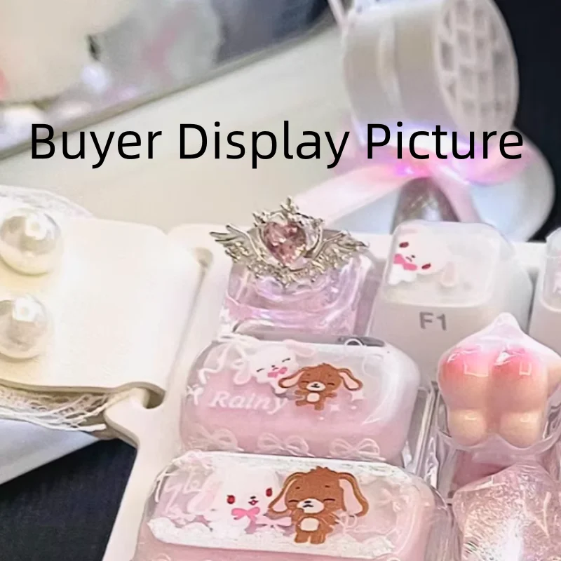 Diamond Heart Keycaps - Cute Customized Collectible Keyboard Accessories