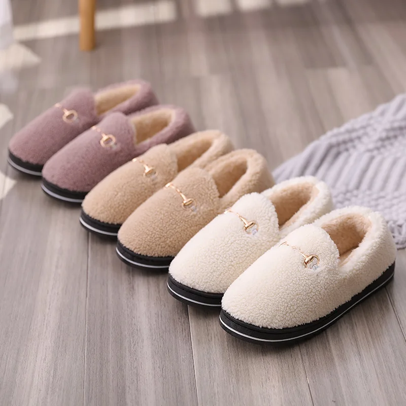 Winter Cotton Plush Slippers Women Indoor Outdoor Wear Soft Thick Cover Heel Non-slip Warm Design Fashion Versatile Boots