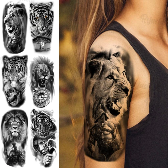 Lion Tree Tattoo Design