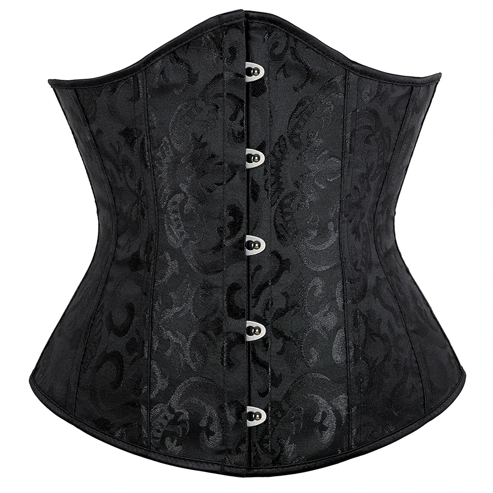 

Jacquard Underbust Corset Floral Push Up Boned Bustier Gothique Korsett For Women Front Busk Gorset Plus Size Korse Sexy