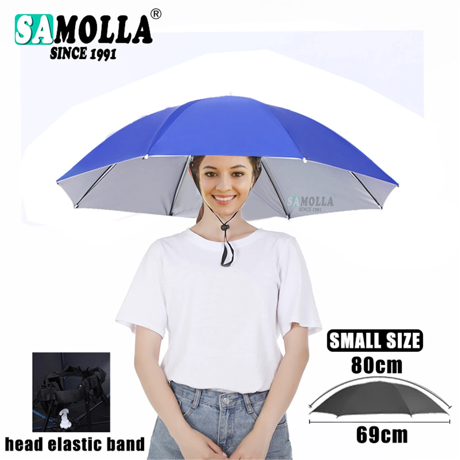 Compact Foldable Waterproof Outdoor Umbrella Hat – Army Green