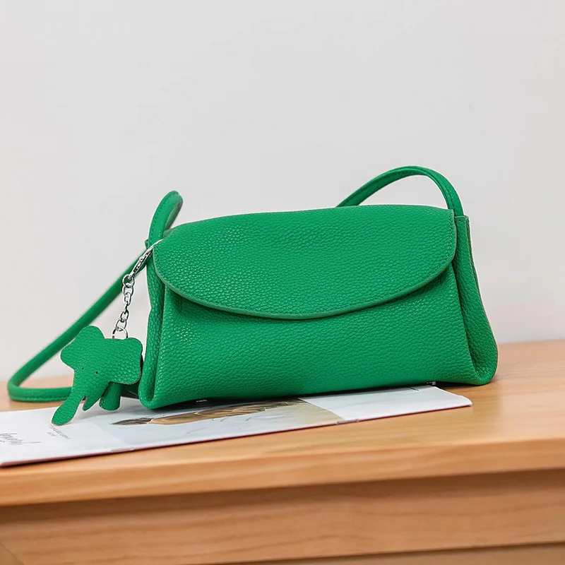thumbnail image 1 of Bolso de mano ligero de lujo de alta calidad con diseño de lichi de piel auténtica para mujer, bandolera informal y versátil a la moda, 1 of 4