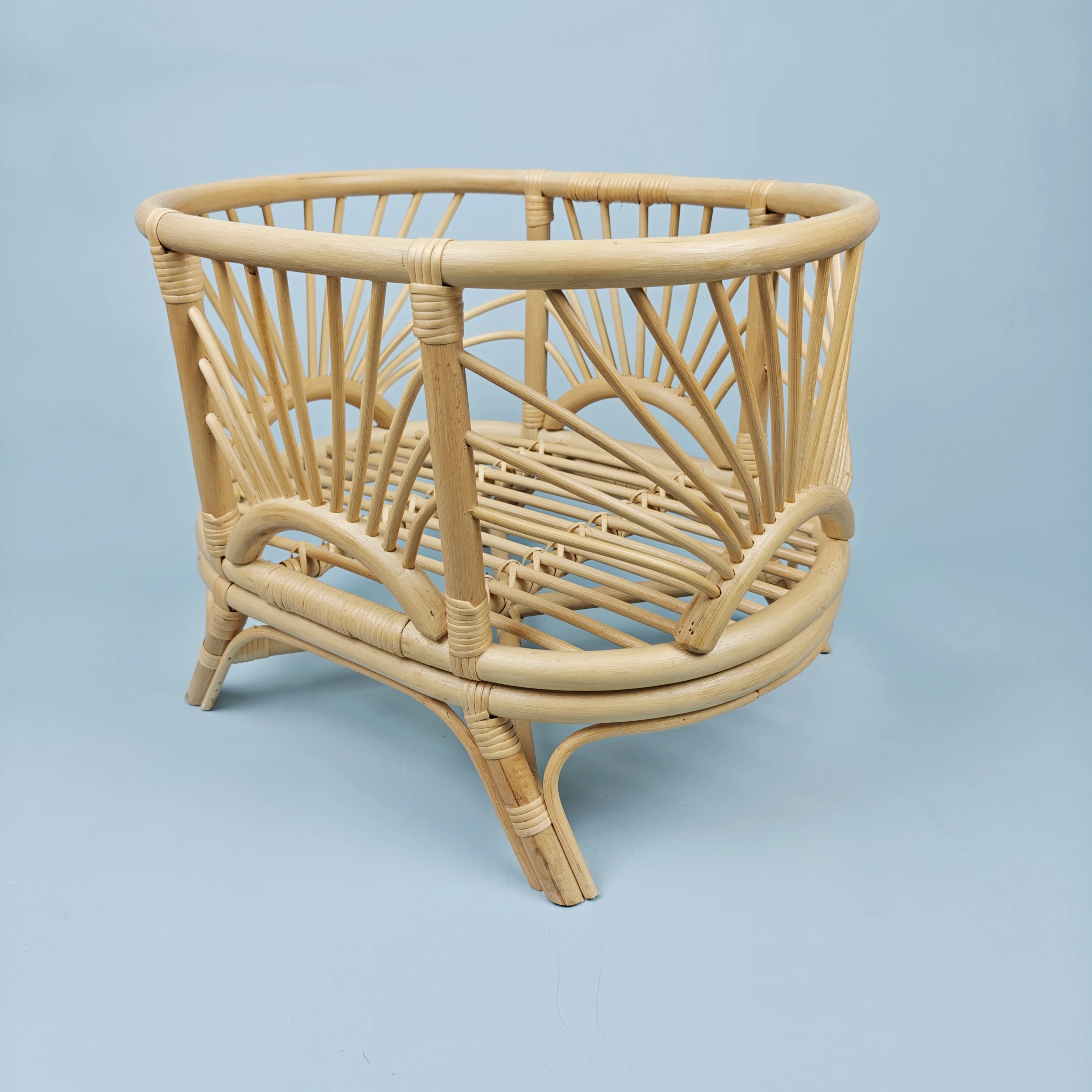 Large Baby Twins Bed Newborn Photography Props Bed Sturdy Retro Bamboo Crib Wooden Basket Bed Newborn Photo Posing Furniture