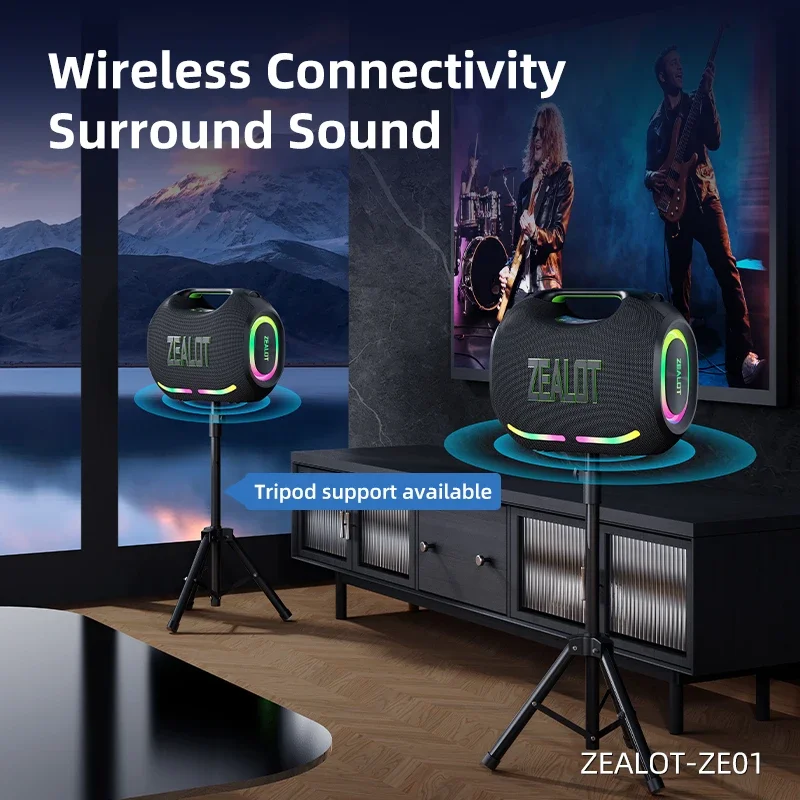 Zealot-ZE01 Portable Bluetooth Speaker 120W High Volume Waterproof
