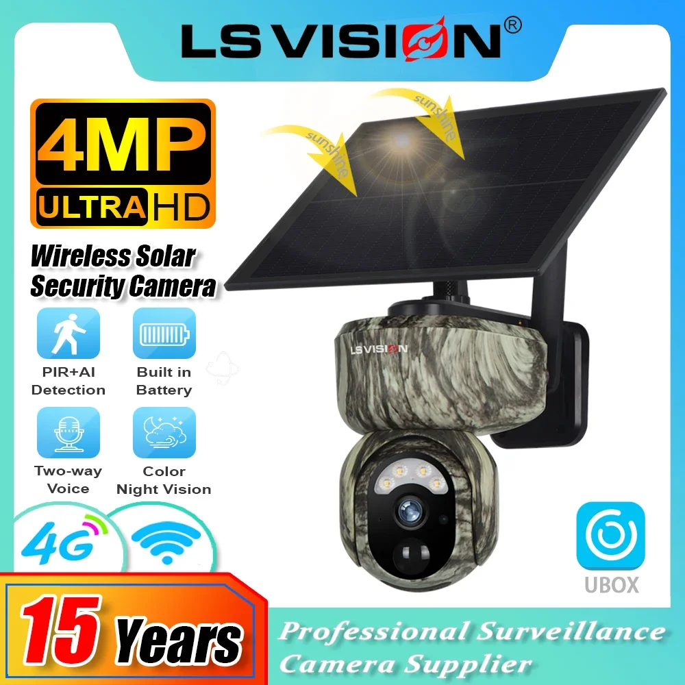 Камера видеонаблюдения LS VISION 2K с солнечной батареей, Wi-Fi/4G
