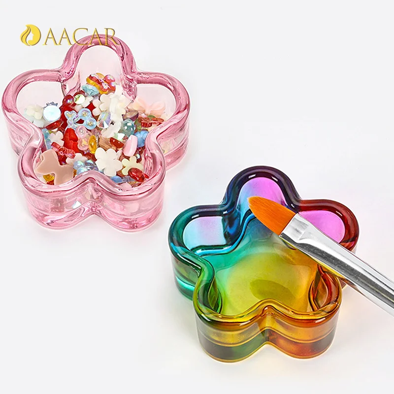 Crystal Glass Acrylic Powder Liquid Nail Cup Colorful Pen Washer Cup Bowl Cup Holder Equipment Nail Art Tools Without Cover 4