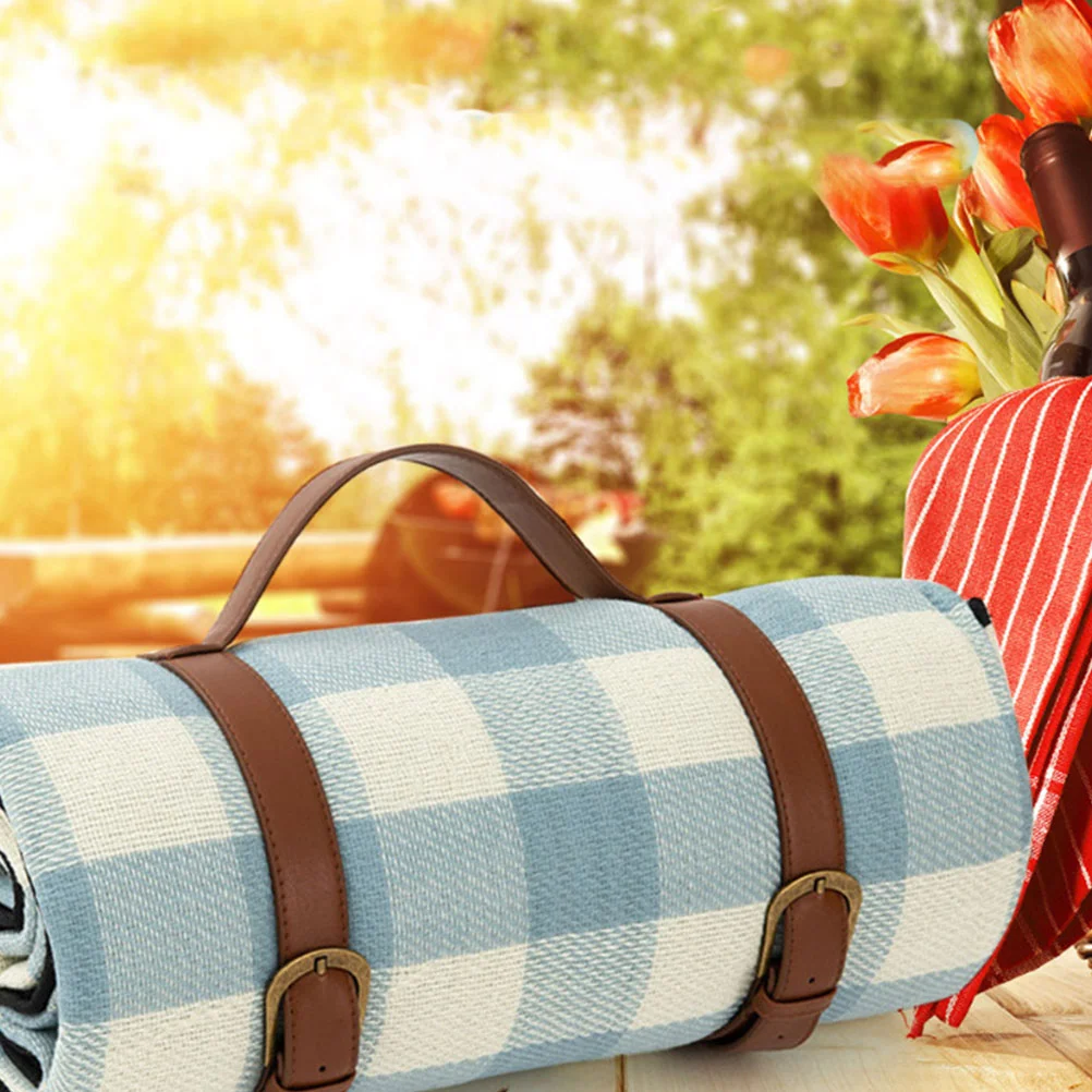 Area Rugs Blanket Straps PU Yoga Picnic Mat Carpet Outdoor Brown Bedroll Fitness