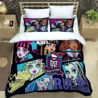 Monster High Cartoon Printed Bedding Sets Exquisite Supplies Set Duvet Cover Bed Comforter Set Bedding Set Luxury Birthday Gift 1
