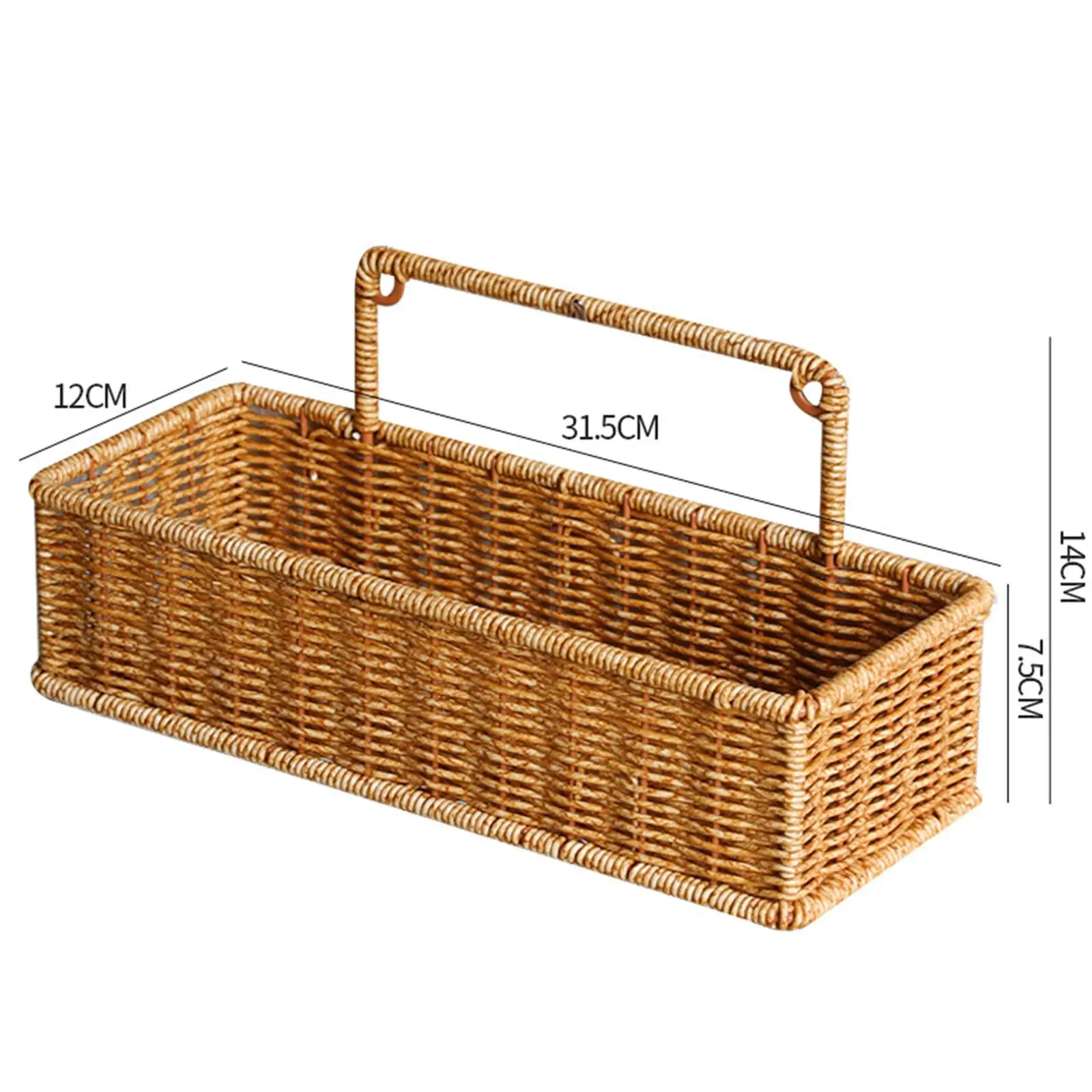 Weaving Wall Hanging Basket Decorative Basket Container No Perforating Fruit Sundries Organizer for Living Room 6