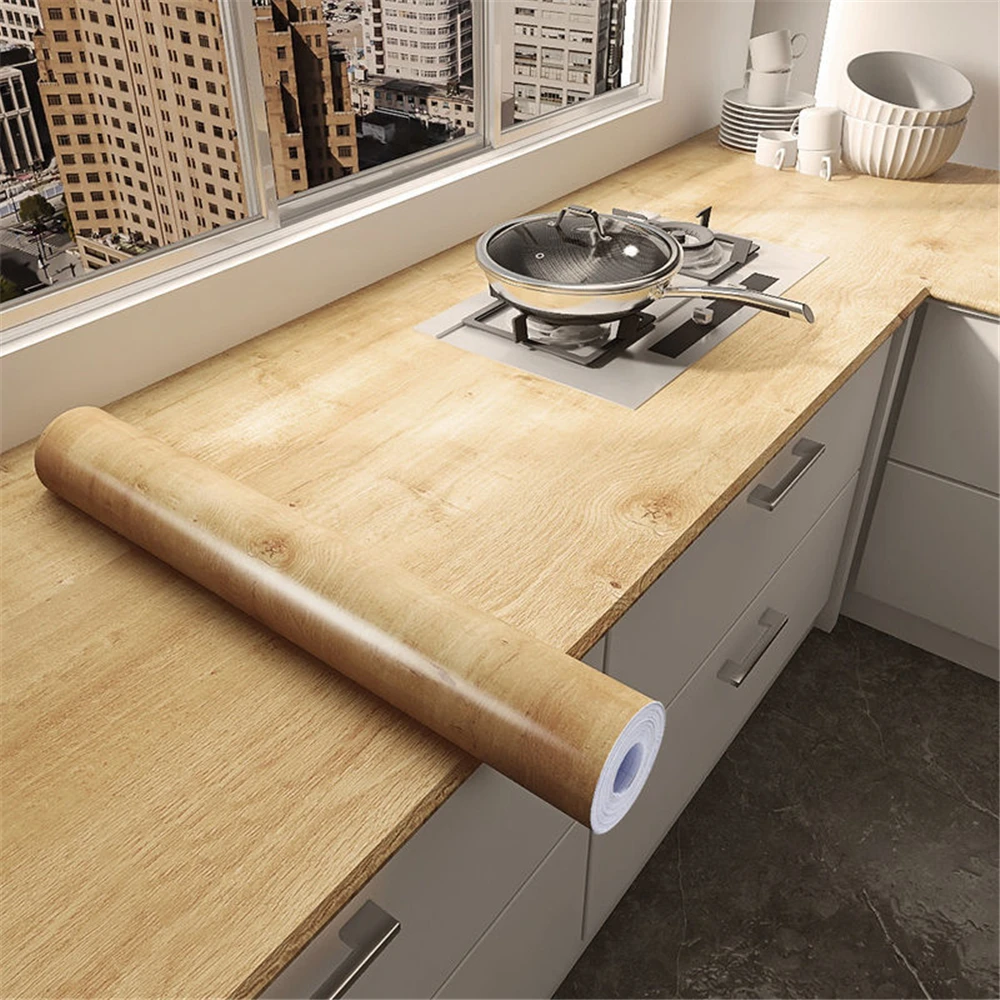 55cm Vinyl Waterproof Wood Grain 3D Stickers for Wardrobe Cupboard Table Closet Furniture PVC Self Adhesive Wallpaper Home Decor 6