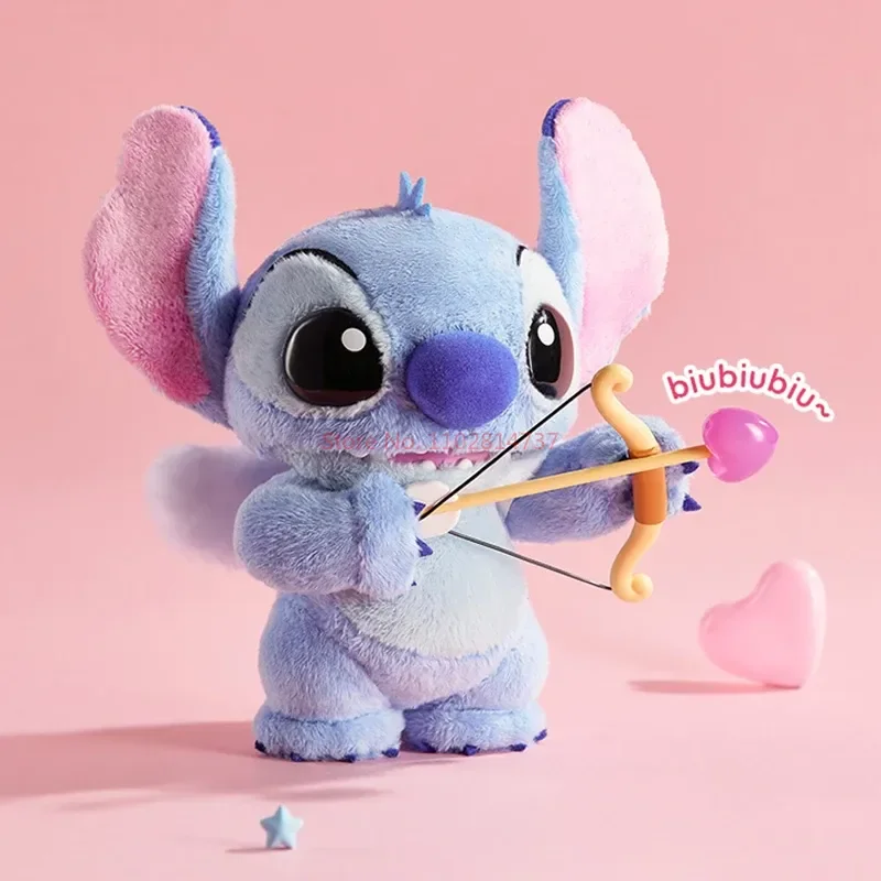 

21cm Disney Lilo Stitch Figures Secret Plan Theme Desktop Cute Cartoon Tabletop Decoration Collectible Plush Model Doll Toy Gift